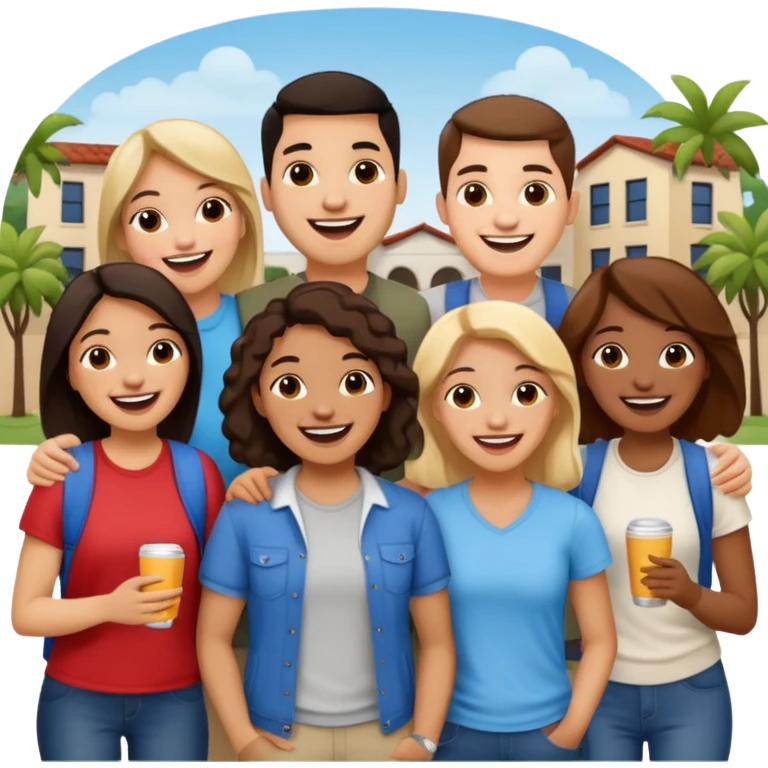 amigos puerto riqueños fuera del campus emoji