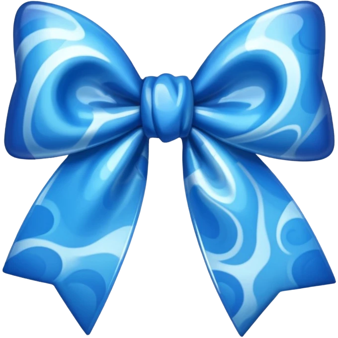 marble blue bow emoji
