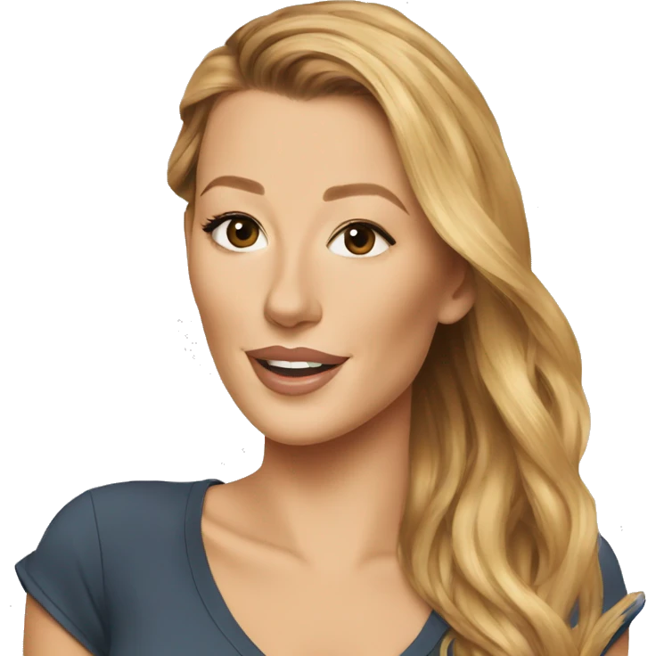 blake lively cartoon wearing tee emoji
