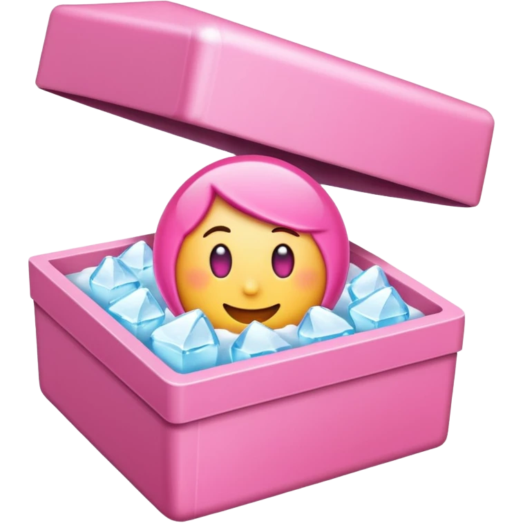 just make an emoji with a pink box with ice inside emoji