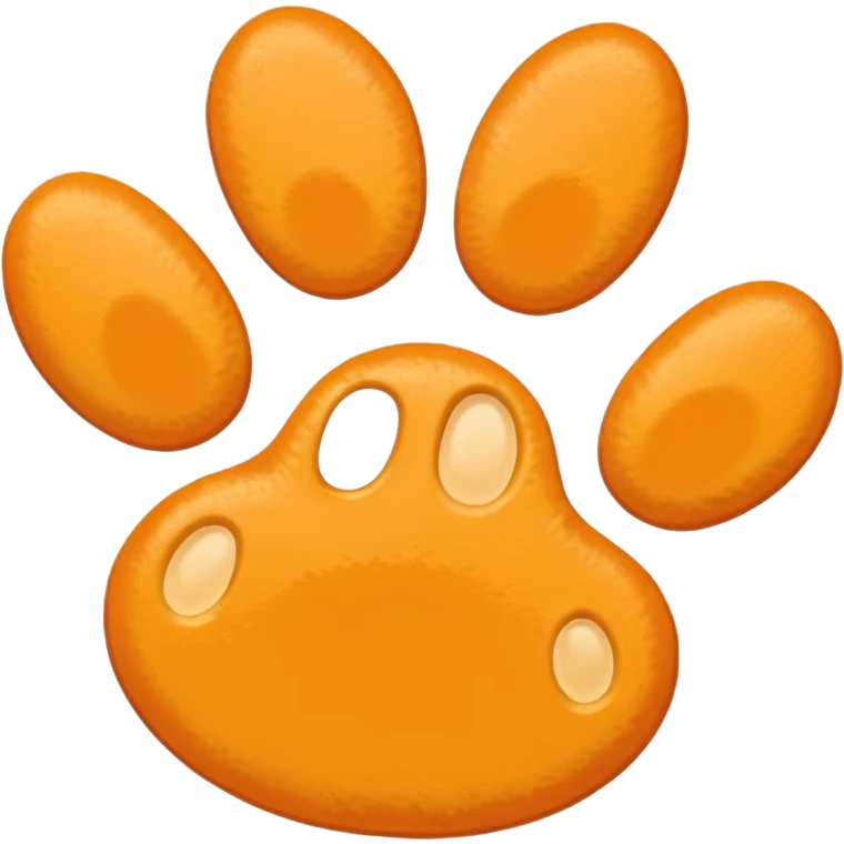 a very light pale pastel yellow-orange pawprint emoji