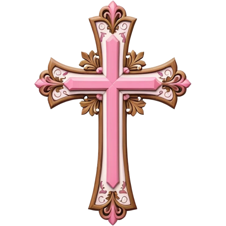 Pink and white cross emoji