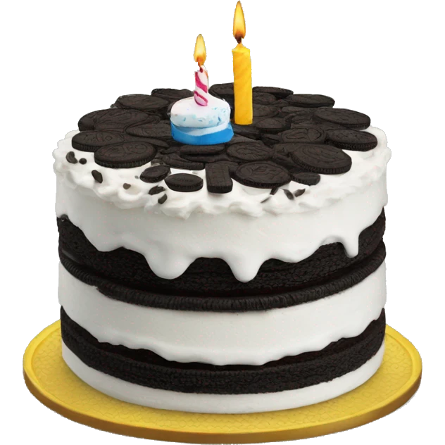 Happy birthday with an oreo cake emoji