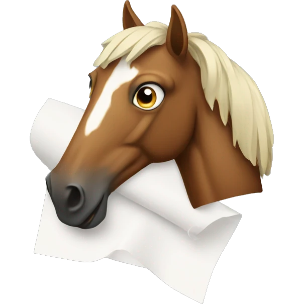 Horse with paper  emoji