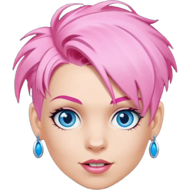 P!nk Singer with pink hair, blue eyes emoji
