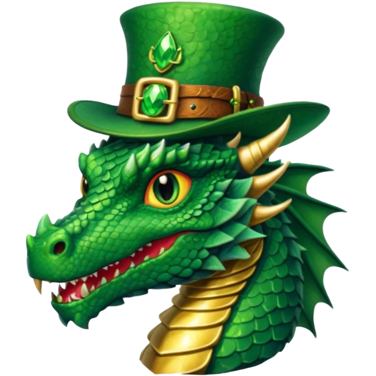 Dragon with leprechaun hat emoji