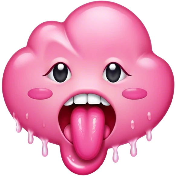 a tongue thats wet and moving emoji