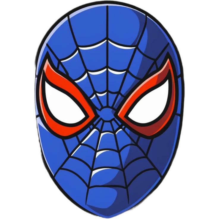 cartoon sticker style Spider-man mask emoji