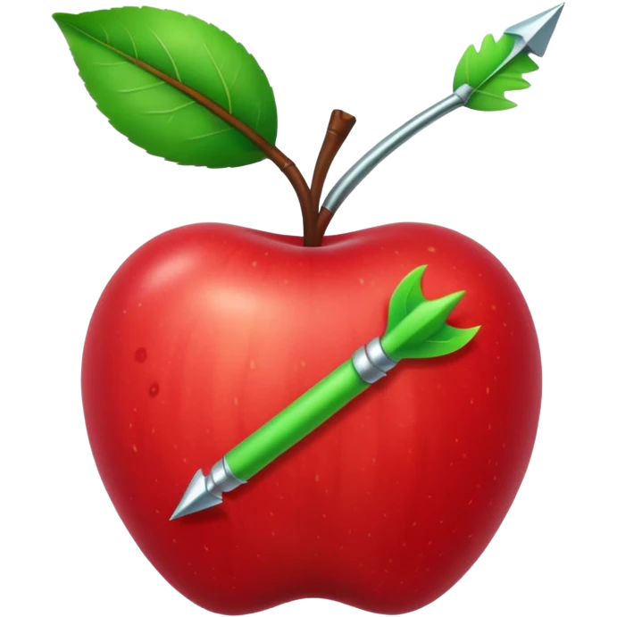 arrow, apple, and worm emoji