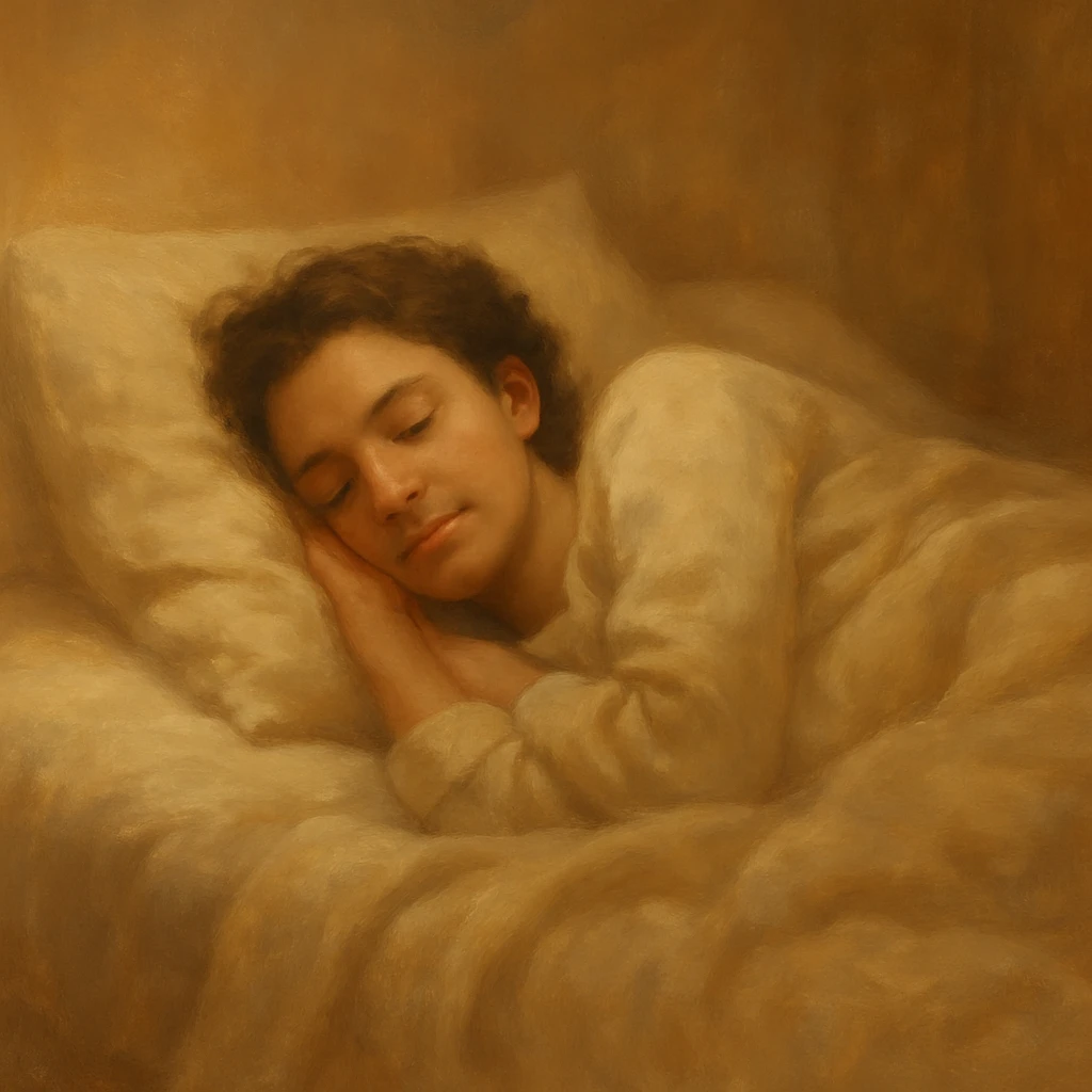 person sleeping on their side, soft and peaceful emoji