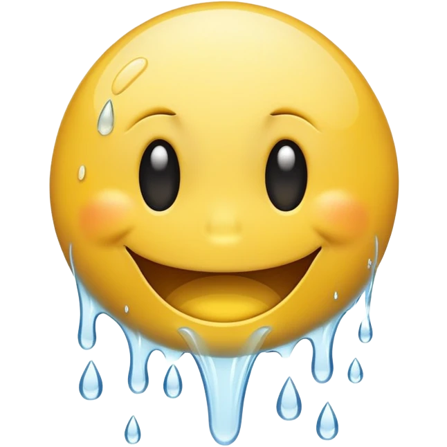 scared smiley face with water being poured down its throat emoji