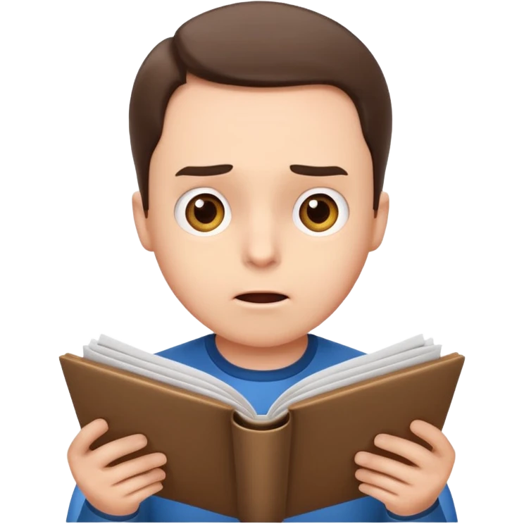 эмоджи  Шелдон (Теория большого взрыва) читает документы и удивляется emoji