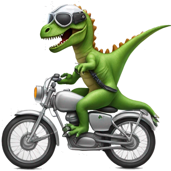 dinosaur with astronaut helmet on a bike emoji