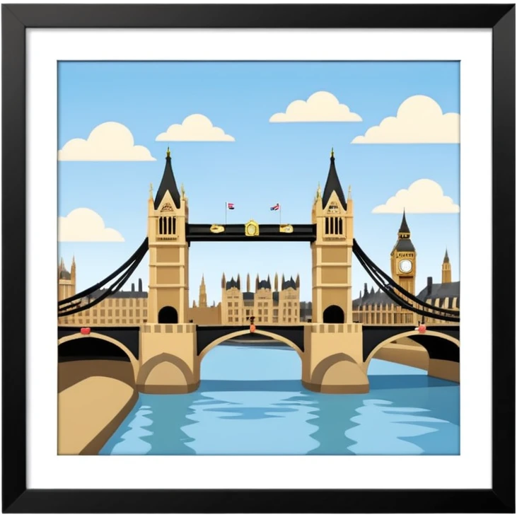london bridge and big ben in apple emoji style emoji