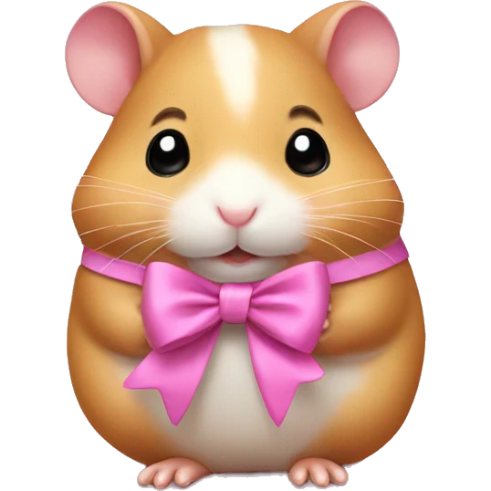 Hamster in a pink dresa with a bow  emoji