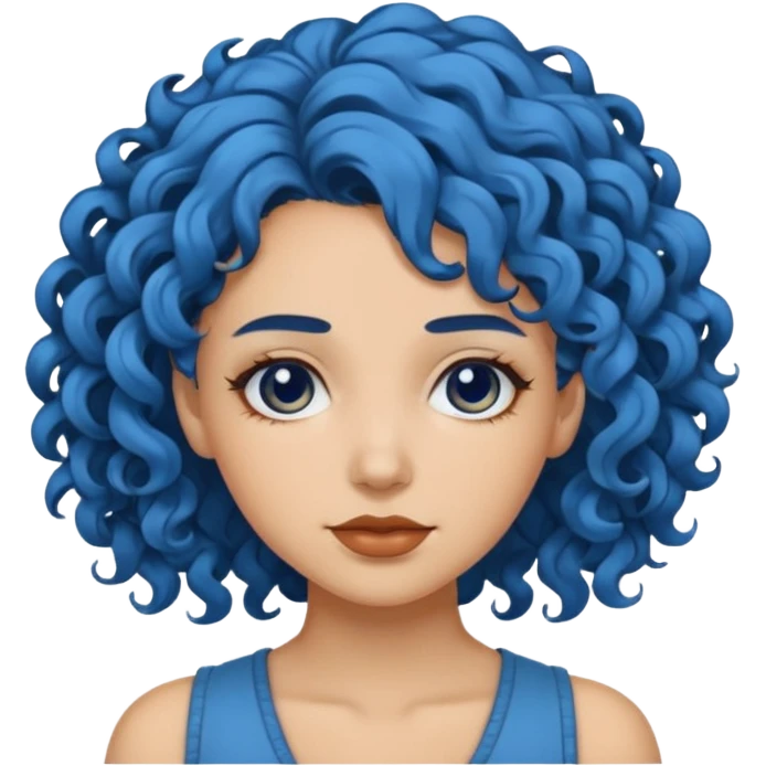 🧟‍♀️ faca uma mulher de cabelo cacheado azuis emoji