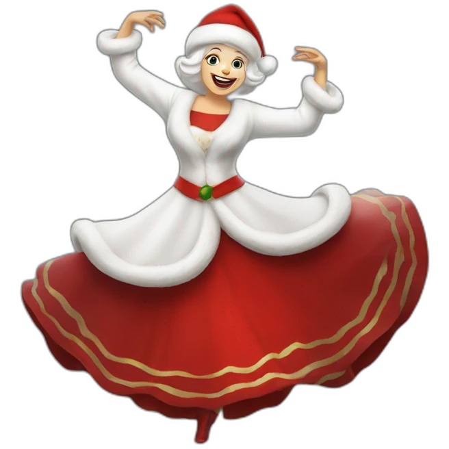 white mrs santa claus dancing emoji