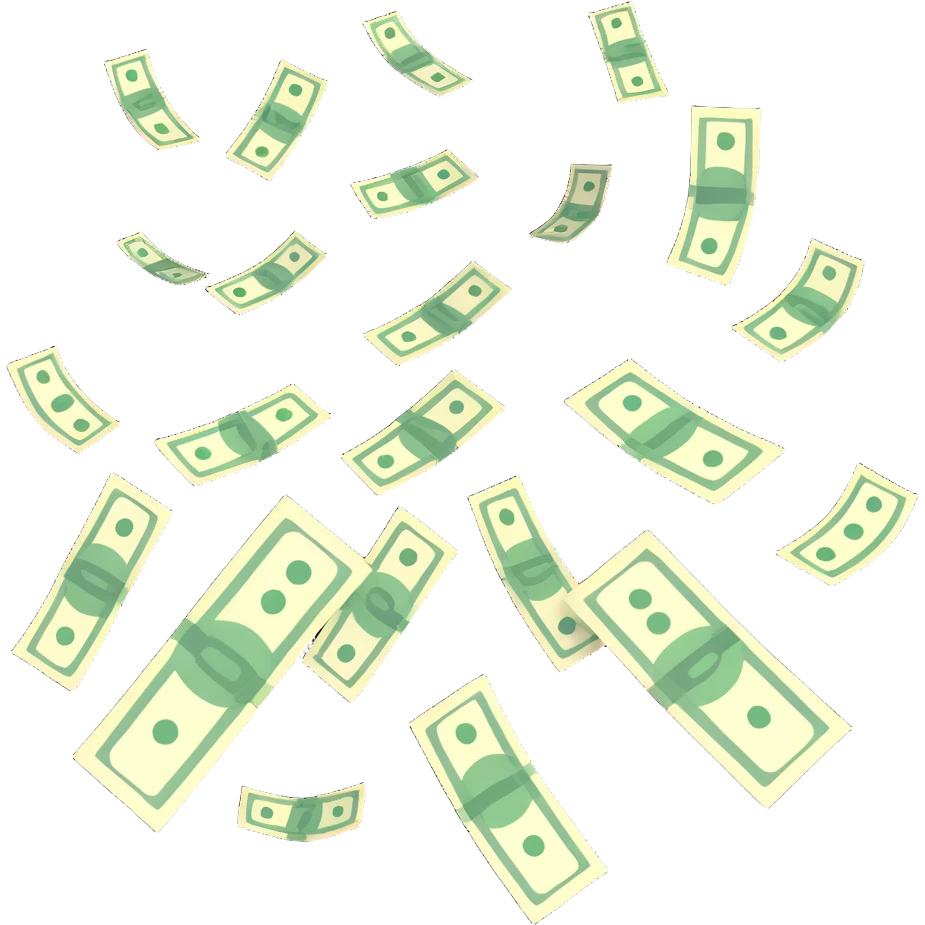raining dollar bills emoji