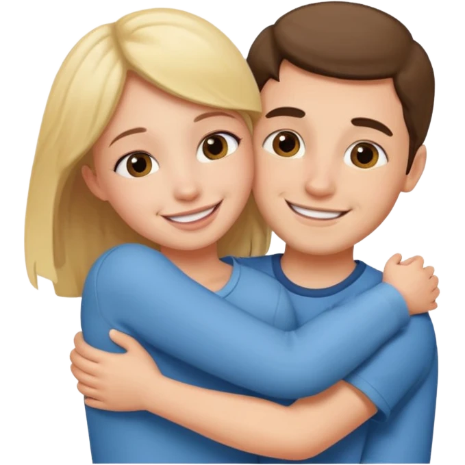  un homme serre sa sœur dans ses bras emoji