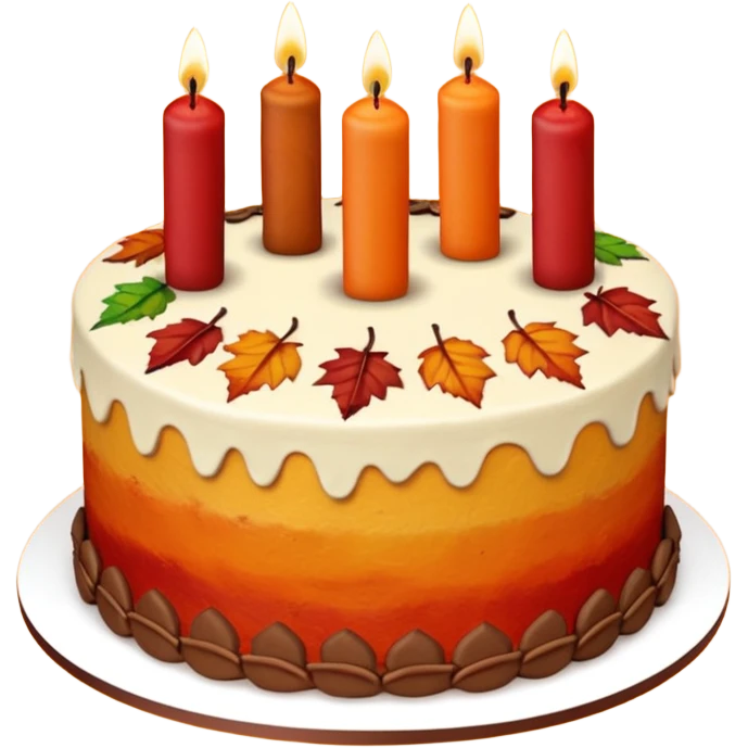 Autumn happy birthday cake emoji