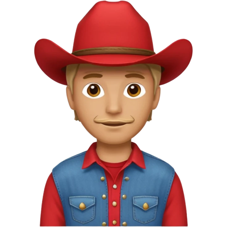 red with red cowboy emoji