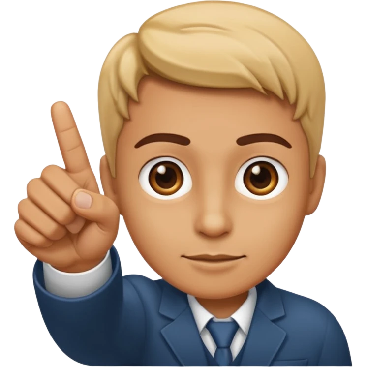 a finger pointing at the camera emoji