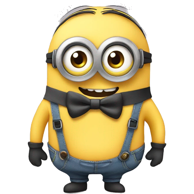 Cute minion with bow emoji