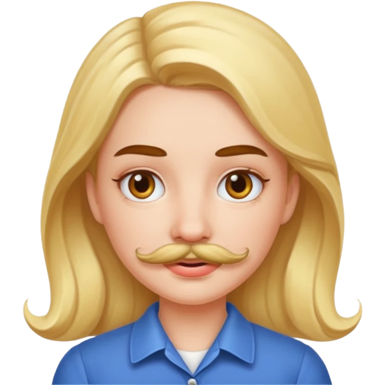 Girl with mustache  emoji