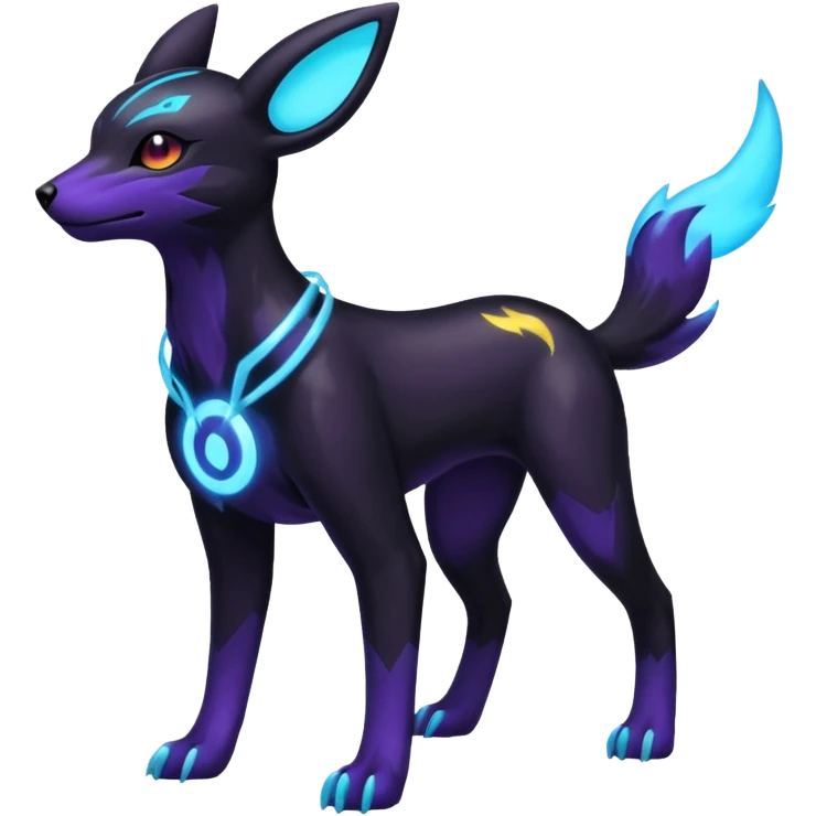 Houndoom-Electrike-Umbreon-Fakémon-hybrid-creature (full body)  emoji
