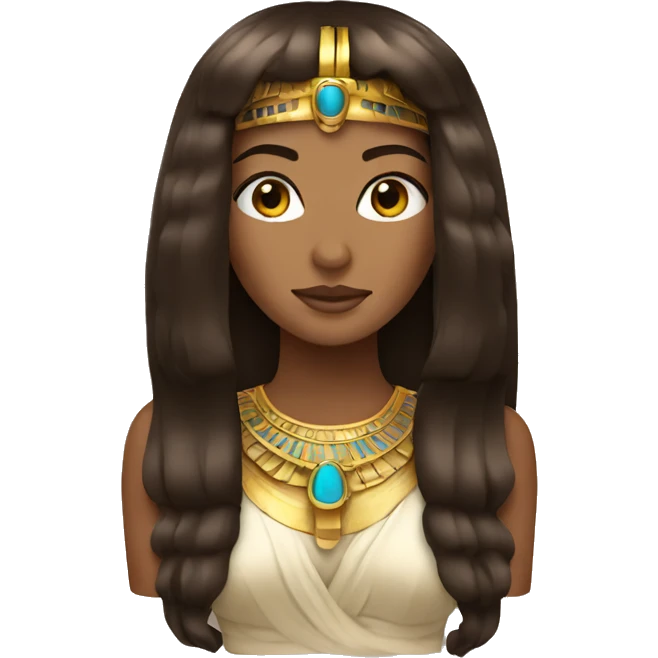 Cleopatra with long hair brown emoji
