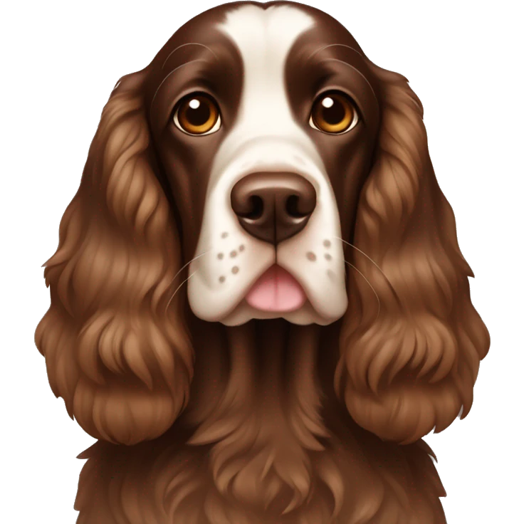 Chocolate with tan English cocker spaniel emoji
