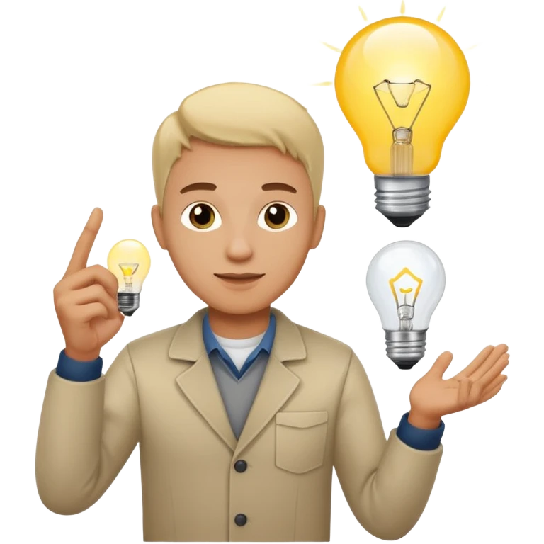 product owner person with lightbulb and product diagram emoji