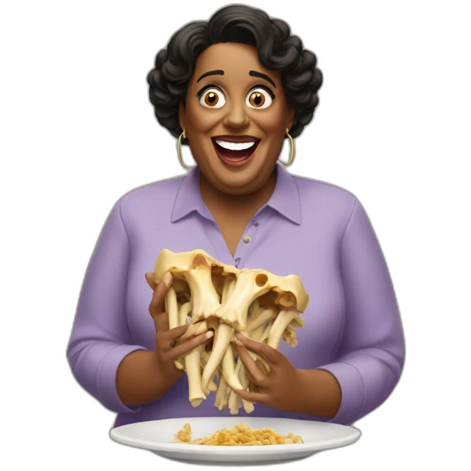 Alison Hammond eating bones emoji