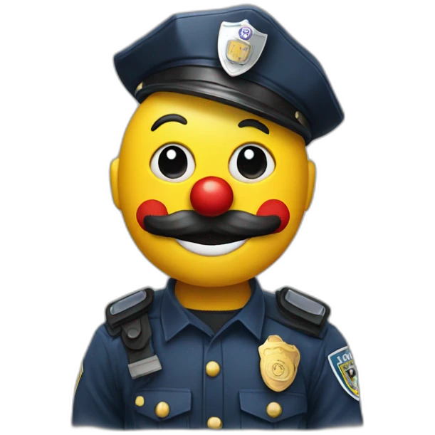 Clown with police helmet emoji