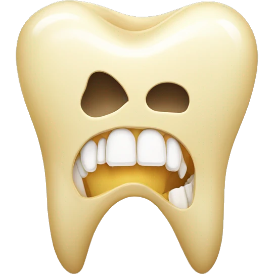 Tooth with a golden tooth in it’s mouth  emoji