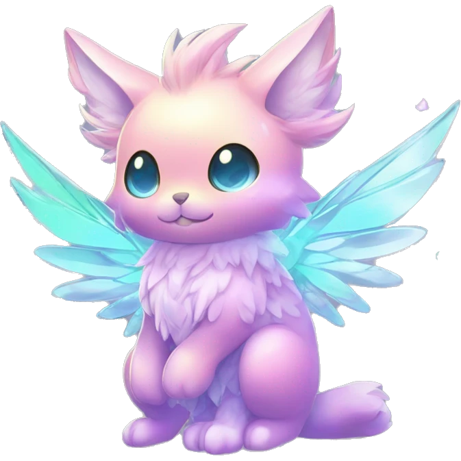 Shiny Shy Cool Sparkly Colorful Pastel beautiful fantasy Kawaii Ethereal Sona Fakemon-animal Full Body emoji
