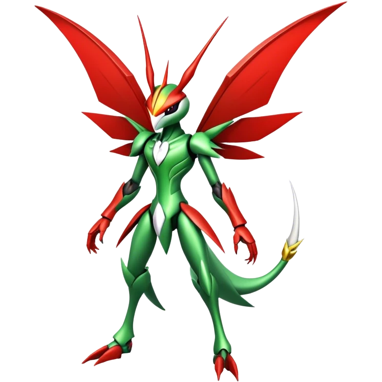 Cool Edgy Shiny Ethereal Legendary Kartana-Digimon-Scizor-hybrid full body emoji