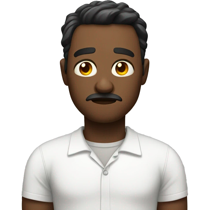 Sad man in white shirt  emoji