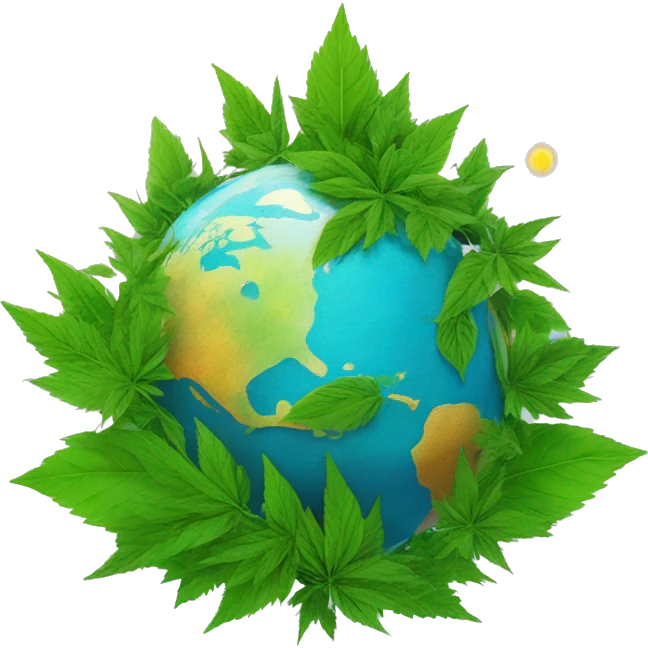 420 on rainbow planet earth Saturn hemp leaves on the globe  emoji