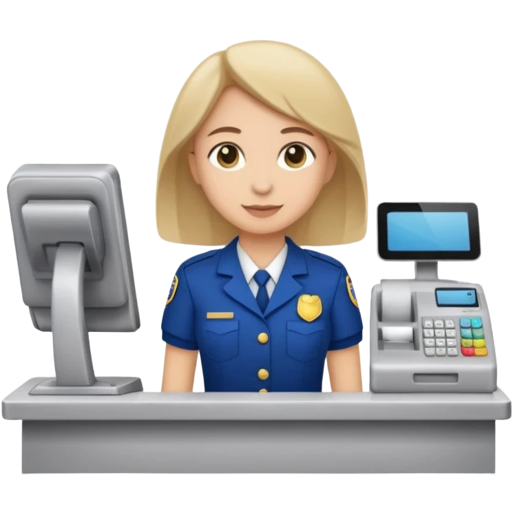 cashier behind the register full body emoji