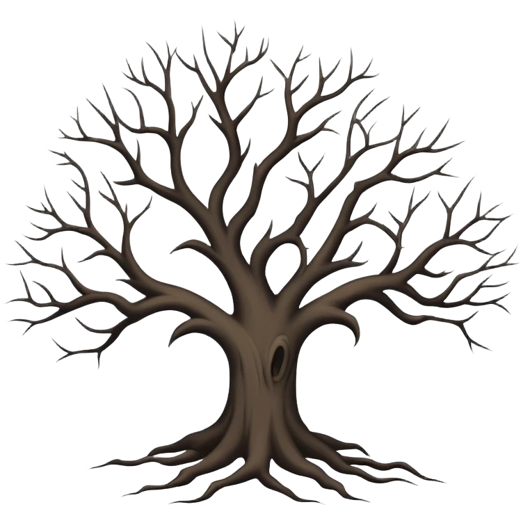 Bare tree without leaves emoji