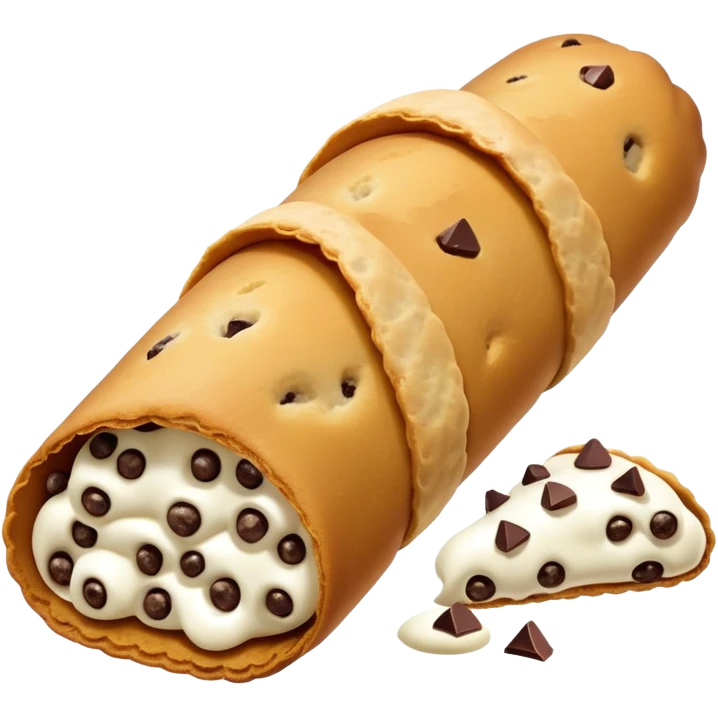  cannoli with chocolate chips luxury  emoji