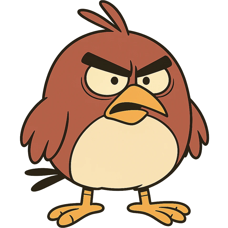 flat toon style angry bird emoji