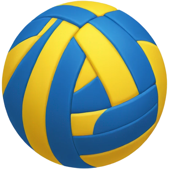 A yellow and blue volleyball emoji