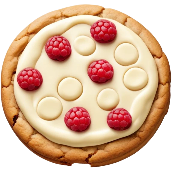 White chocolate chip and raspberry cookie emoji