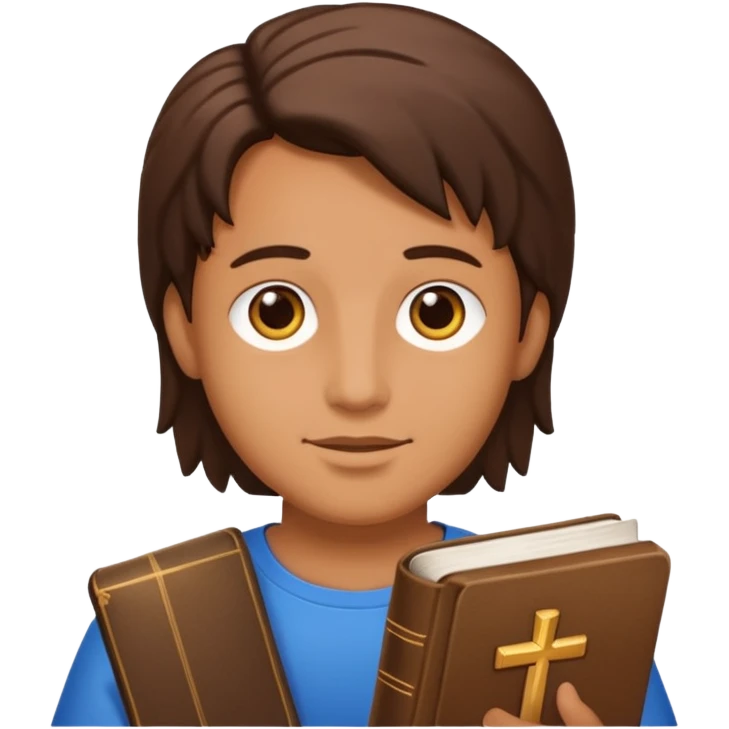 God with a a bible emoji