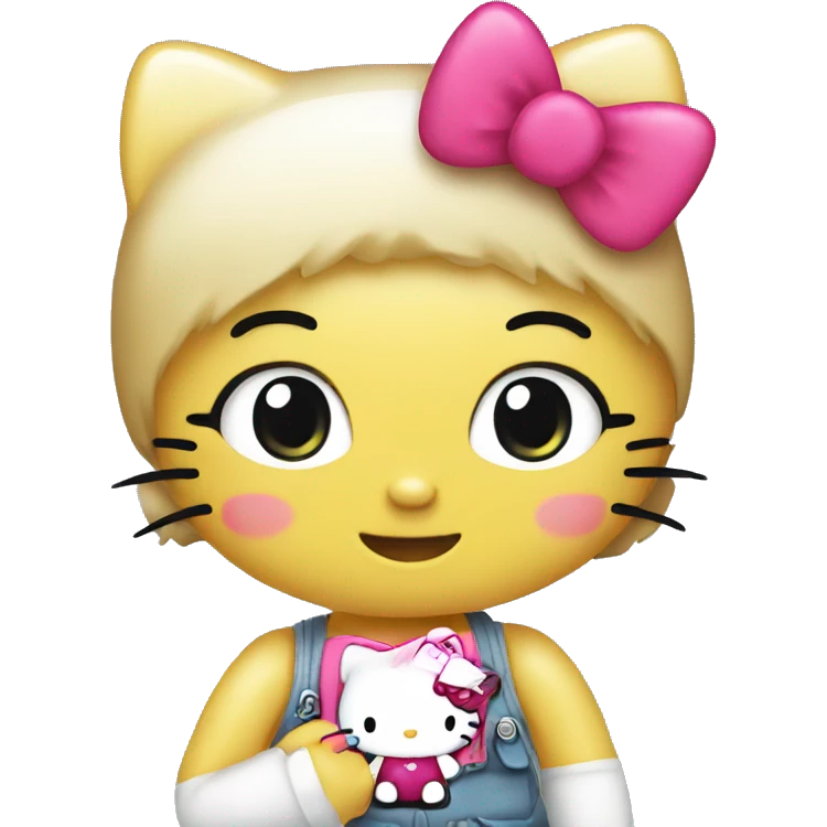 Hello kitty with an iphone emoji