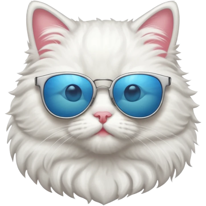 White cat with sunglasses emoji