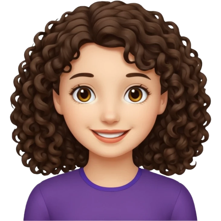 A brunette girl with medium-length curly hair. emoji
