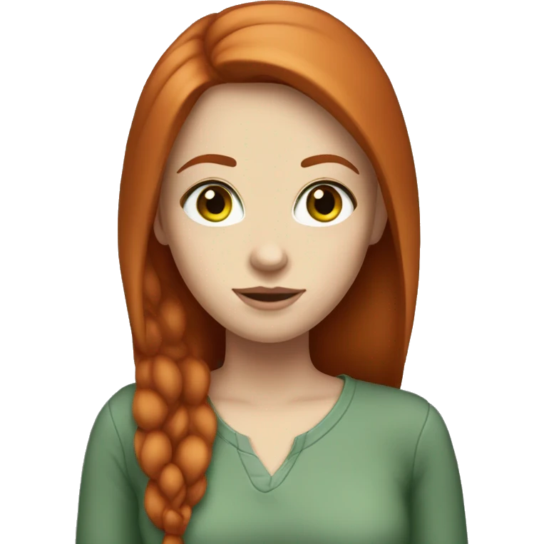 White Girl with straight red hair and brown-green eyes emoji